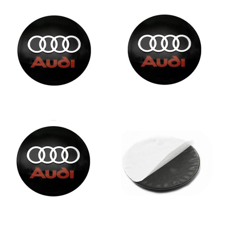 For Audi  A5 4Pcs 56mm Car Wheel Hub Cap Center Sticker Emblem Badge Decal Accessories For Audi A1 A3 A4 A5 A6 A7 Q3 Q5 Q7 RS3 RS4 RS5 S3 S4