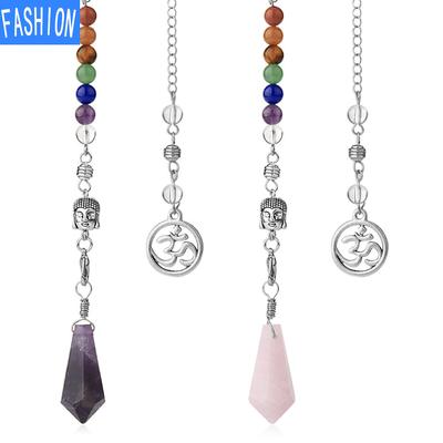 Crystal Spirit Pendulum Chakra Short Chain Conical Cut Pendant Decoration