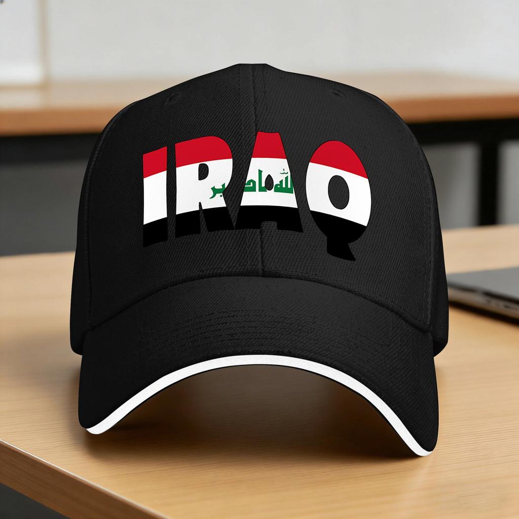 Iraq Flag Logo Casual Baseball Cap Summer Trucker Hat Sun Visor Kpop Rock Hip Hop Hats Unisex Women Fitted Retro Baseball Caps