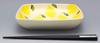 Hasami Ware Kikusho Kiln Fruit Square Bowl, Approx. 17cm, Lemon