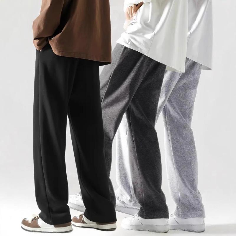 2026 Hong Kong Style Men's Wide-Leg Casual Pants - Trendy Straight-Leg, Loose Fit for Spring and Autumn