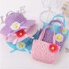 2025 New Sunflower Straw Hat & Tote Set Kids Girls Beach Hat with Bag Bohemian Braided Sun Protection Summer Beach Accessories