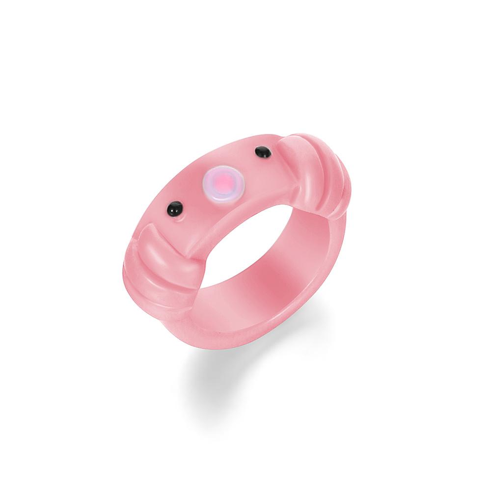 

Модные милые разноцветные кольца из смолы для женщин, эффектные ювелирные аксессуары с лягушкой, птицей и животными