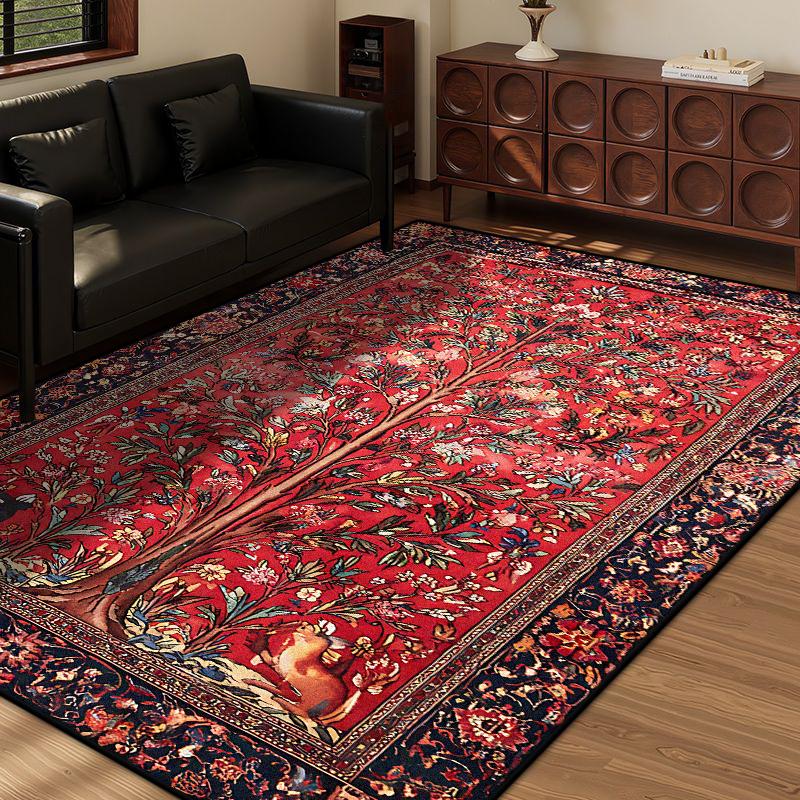 Perzische Stijl Retro Decoratie Huis Woonkamer Tapijt Grote Maat Antislip Entree Deurmatten Gemakkelijk Schoon te Maken Zacht Slaapkamer Tapijt 1.9x2.9ft(60x90cm)