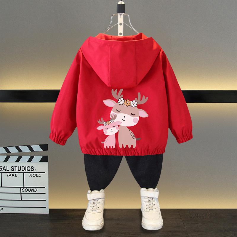 Jacke Kinder Outdoor Jungen und Mädchen Jacke Frühling Ball Dünner Abschnitt der Mittel- und Großkinder Locker Lässig Kapuze Rushing Mantel