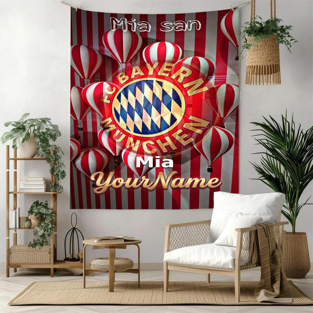 Bayern Munich Custom Your Name Wall Decor Tapestry Art For Pet Memorial Birthdaywedding Party Backdrop Family Gift