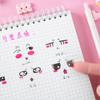 6 Sheets/Set Cute Expression Adhesive Sticker Notebook Hand Account DIY Decoration Transparent Lovely Cartoon Stickers