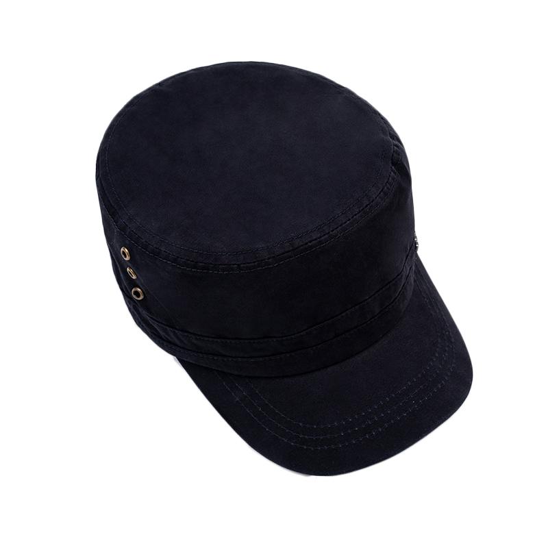 Flat Top Hat Men's Sun Hat British Vintage Cap Captain Cap Visors Hat Training Cadet Caps