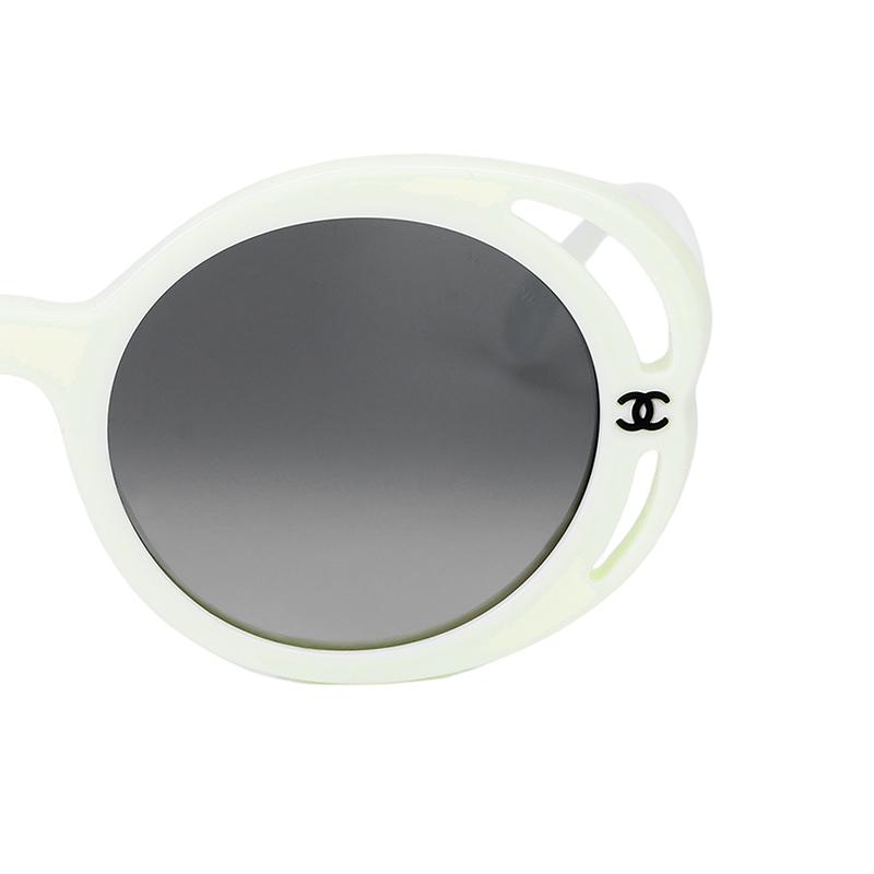 CHANEL Gradient Lenses Acetate Irregular Sunglasses Women's Beige