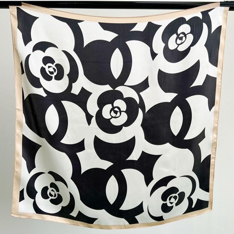 

Шелковый шарф Camellia Xiaoxiangfeng для женщин, весенне-осенний, универсальный, 70 квадратный шарф, шарф, шелковый шарф