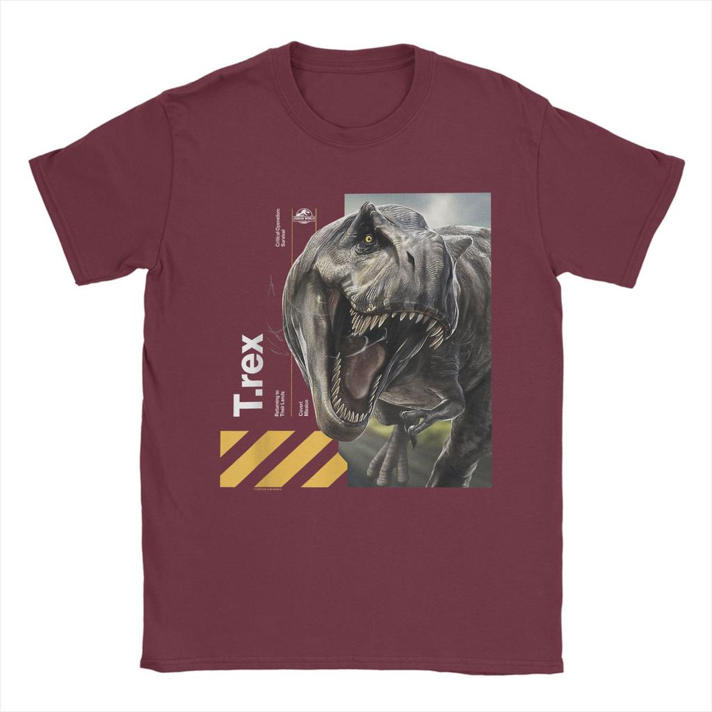 Jurassic Rebirth Tyrannosaurus World T-Shirts Men Covert Mission Cotton Tees O Neck Short Sleeve T Shirt Graphic Printed merch