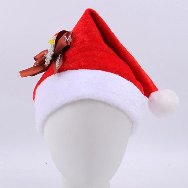Santa Hat,Christmas Hats with Bows Xmases Holiday Hat Unisex Adults Christmas New Year Festive Holiday Party Supplies