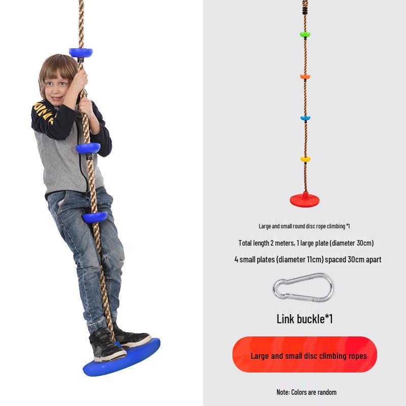 Children's Outdoor Sensory Integration Rope Ladder and Swing Set with Climbing Rings