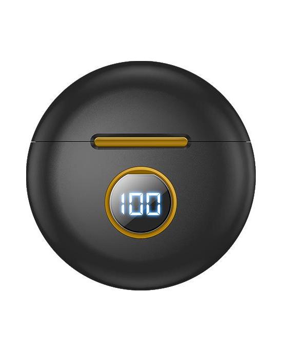 VAORLO Bezprzewodowe słuchawki douszne Subwoofer HiFi Stereo Muisc Cyfrowy wyświetlacz Słuchawki Inteligentny dotykowy zestaw słuchawkowy z redukcją szumów