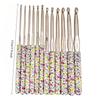 15CM Long Hook Needle Printed Plastic Handle Afghan Crochet DIY Crochet Wool Set