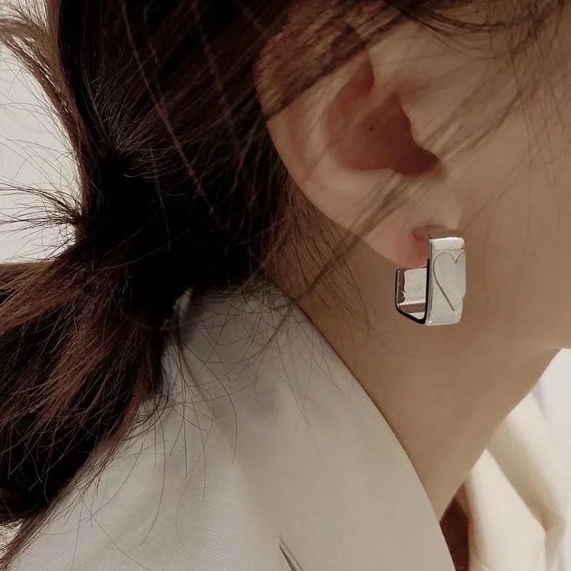 Women Fashion Splice Heart Square Earrings New Design Earring Trend Romantic Unique Love Earrings Jewelry Accessories Gifts