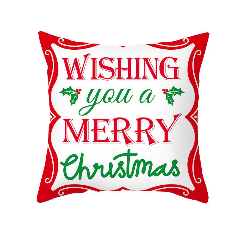 Happy New Year Merry Christmas Pillow Cover Case Home Living Room Sofa Backrest Bedding for Home