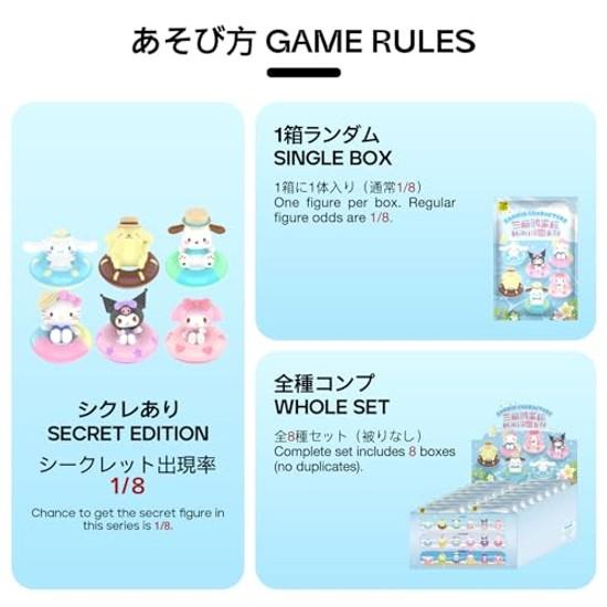 TOP HRAČKA Postavičky Sanrio Mini Plaváček Série 3 Kusy Gacha Slepý Box Figurka Měkký Vinyl PVC Prémiový Dárek k Narozeninám Kuromi Sběratelé Postaviček