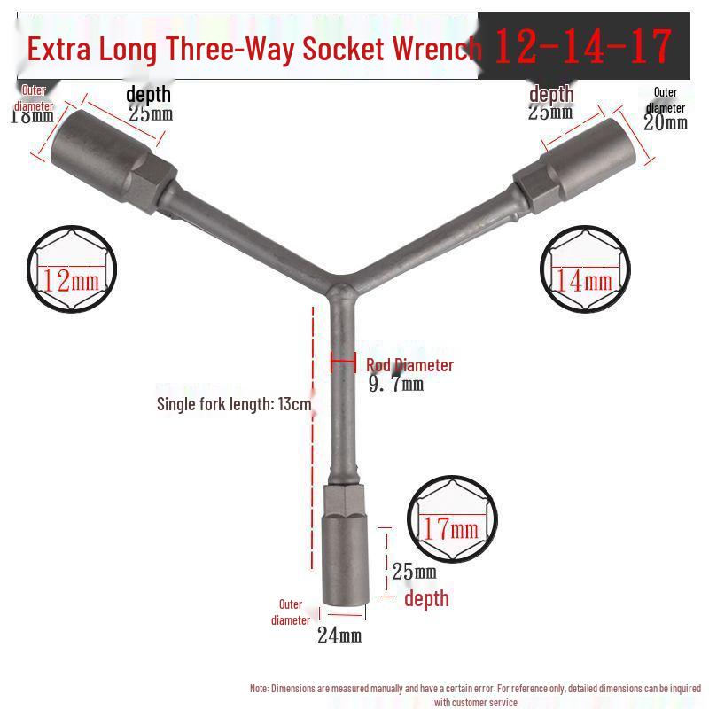 Multifunctional Y-Type Extended Socket Wrench Set