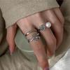 Elegant Pearl Rose Ring for Women - Adjustable, Stackable, Trendy Index Finger Jewelry