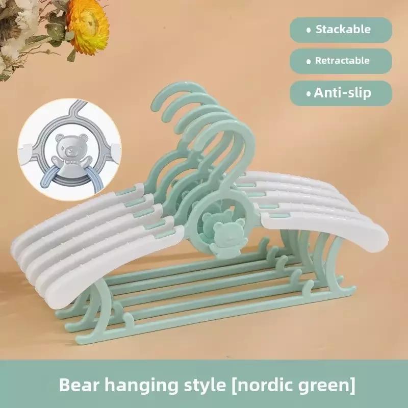 10Pcs Non-slip Baby Clothes Hanger Adjustable Storage Hangers Cute Kids Clothes Organizer Closet Children Baby Coats Rack