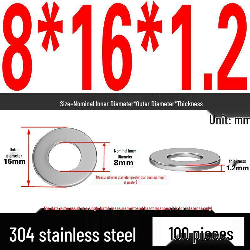 Thickened 304 Stainless Steel Flat Washer Spacer (M2-M36)