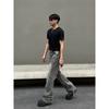 Blaexit American High Street Vibe Smoky Gray Scimitar Jeans Men's Straight-Leg Slightly Flared Cleanfit Pants Trendy