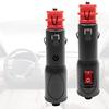 NEW-2 PCS Power Adapter Connector 12V Car Plug with Fuse and Switch 20mm Cig / 12mm DIN for Euro Vehicle Electrical Socket