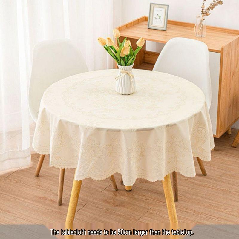 Large Wash-Free Round Tablecloth for Dining and Hotel Use - New Year Boutique Edition