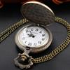 New Bronze Classic Crossed Sword Skull Arabic Digital Quartz Pocket Watch Necklace Pendant Clock Fob Chain Men's Women's Watches