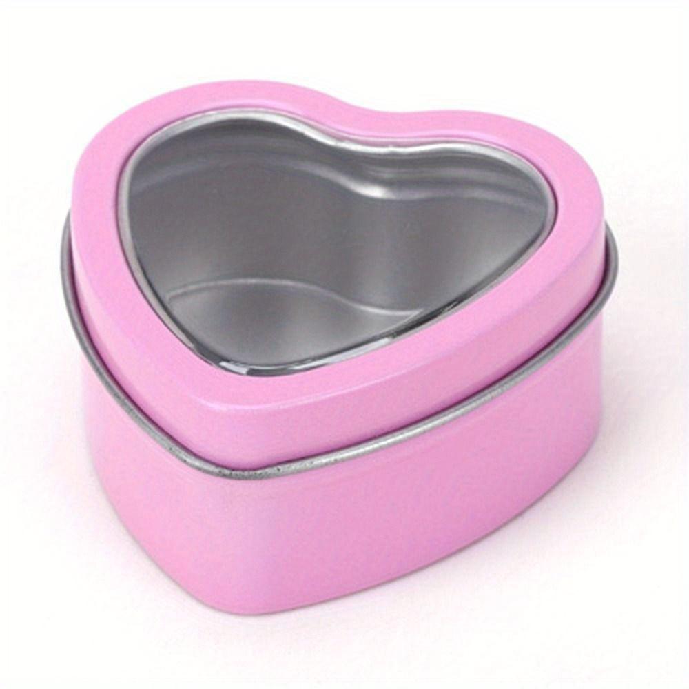 Heart Shape Metal Box Aluminum Tin Jar for Cream Balm Nail Candle Cosmetic Container Refillable Tea Cans Candy Packaging Box