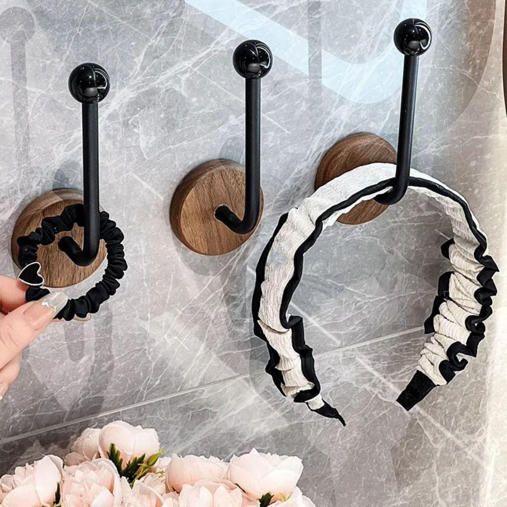 Traceless Walnut Curtain Hook Log Binding Tape Holder Coat Hanger Decorative Hook  Living Room