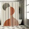 Elegant Abstract Bathroom Shower Curtain With Metal Hook Rings Moderndecor For Home Bathroomscream Color Palette Multiple Sizes