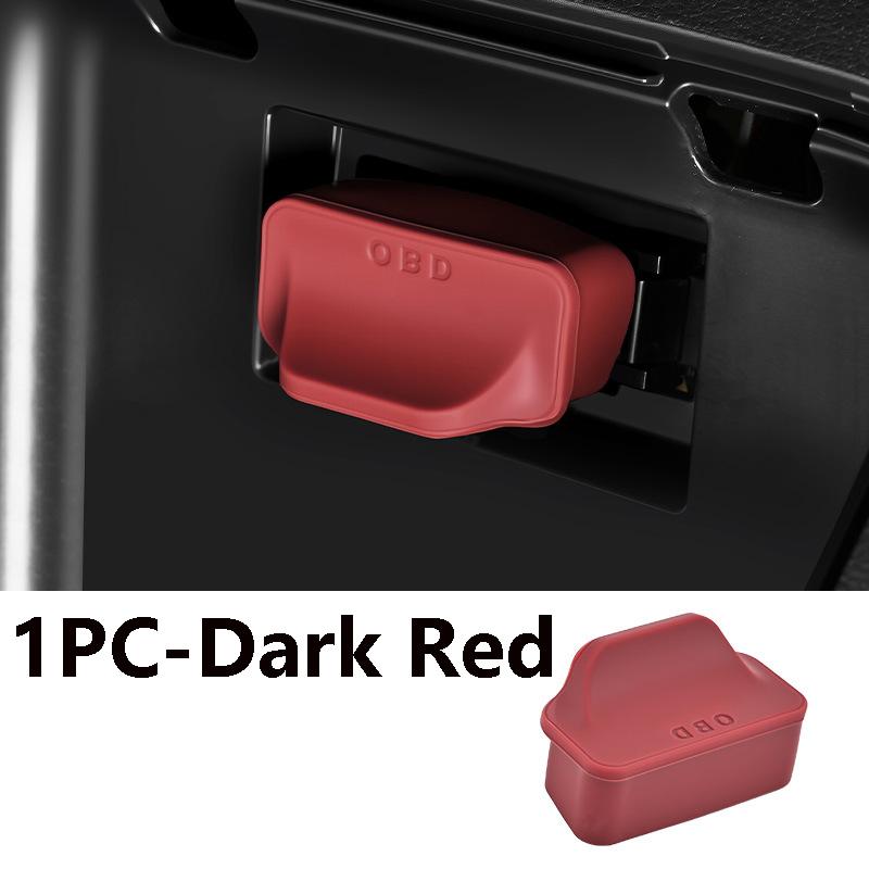 Silicone Car OBD Port Dust Cover Handle Design OBD Port Lock Protector Sleeve Caps Waterproof Dustproof Car Accessories