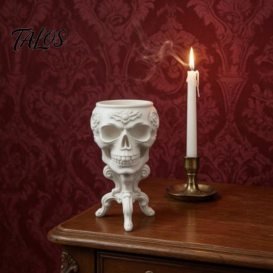 Gothic Skull Pot Mini Planter Pot, 3D Printed Creepy Flowerpot, Flowerpot Succulents Plants Container, Desk Decoration for Halloween Party Flower Pots
