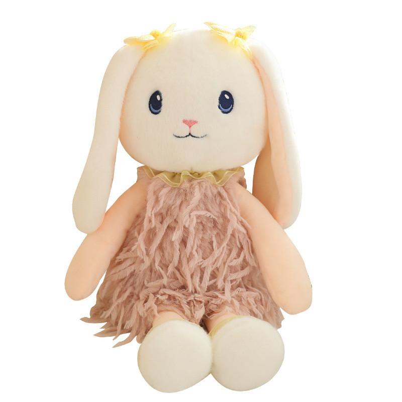Adorable Snow Bunny Plush Toy Soft Cuddly Rabbit Doll Perfect Girls Gift Huggable Pillow