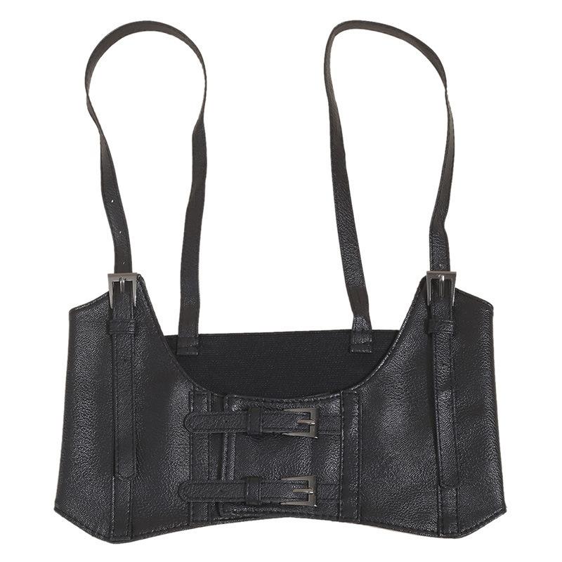 

Женский сексуальный кожаный эластичный широкий поясной ремень-корсет Waspie Cinch Underbust жилет широкий Cincher с пряжкой Cummerbunds чёрный