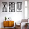 3pcs Abstract Line Art Boho Wall Decor Modern Geometric Canvas Painting Set