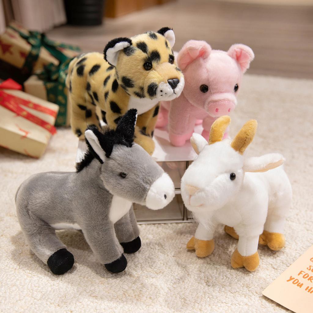 Cute Standing Animal Lion Tiger Doll Plush Toy Sika Deer Leopard Doll Children'S Soothing Ragdoll