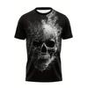 Horror Schedel 3D Print Heren T-shirt Schedelpatroon Korte Mouw Ronde Hals Pullover Zomer Straatmode Oversized Kleding