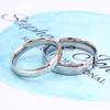 Korean Style Titanium Steel Black Gold Couple Rings - Creative Love Finger Jewelry