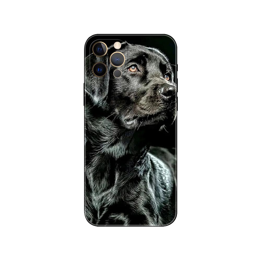 Black Dog Phone Case For iPhone Samsung Galaxy Redmi Xiaomi Oppo OnePlus Note S A 7 8 9 10 11 12 13 14 20 21 22 23 53 54 Pro Max Plus Ultra TPU Soft