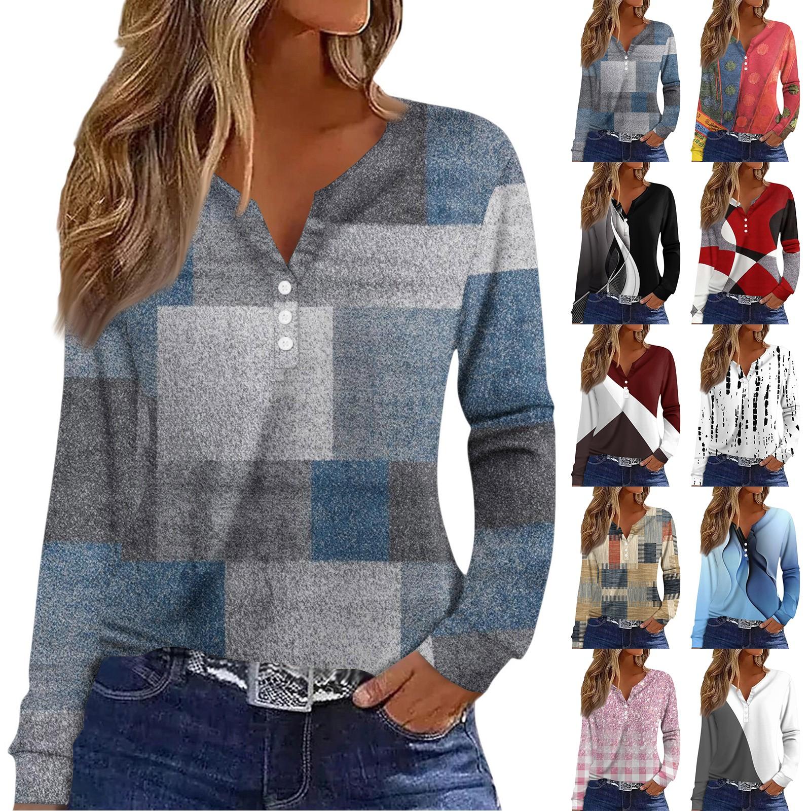 

Жіноча футболка з довгим рукавом і довгим рукавом, щоденна мода на вихідні, базовий V-подібний виріз, звичайний топ L