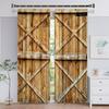 3D Realistische Holztür Steintür Bedruckter Vorhang für Schlafzimmer Wohnzimmer Boden-zu-Decke Fenster Küche Jalousien Cortinas 2St