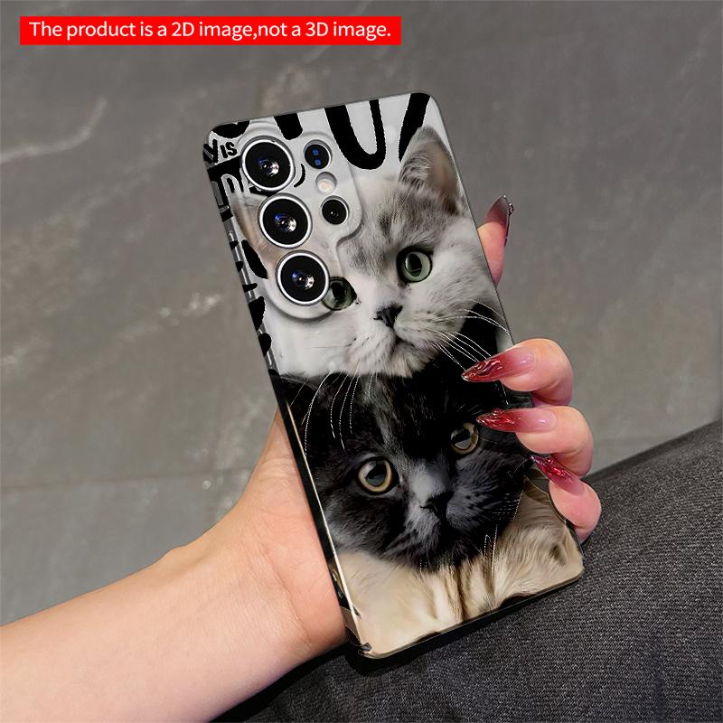 2DFlat Samsung phone case Cats Stacked Art Phone Case Applicable to Galaxy S23 S24 S25ULTRA S26 A12 A14 A15 A16 A54 A55
