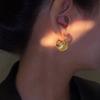 Hollow metal flower basket earrings New trendy temperament fashion niche ear buckle ear jewelry