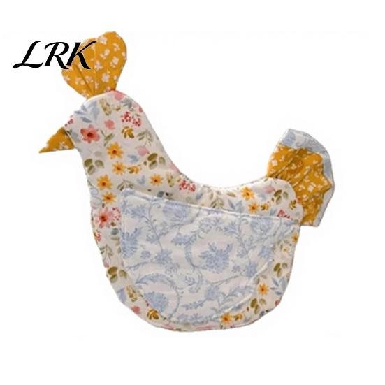 Soft Fabric Oven Mitt 1 Pc Handmade Quilted Chicken Mitt, Heat Resistant Pot Holder, Rustic Farmhouse Kitchen Gloves for Cooking, Baking Durable бежевый