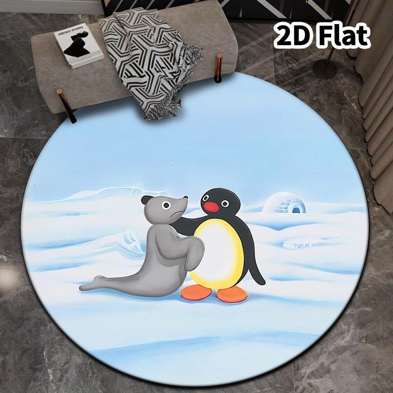 Pingu Round Area Rug Carpet Rug For Living Room Bedroom Sofa Playroom Decor Nonslip Floor Mat