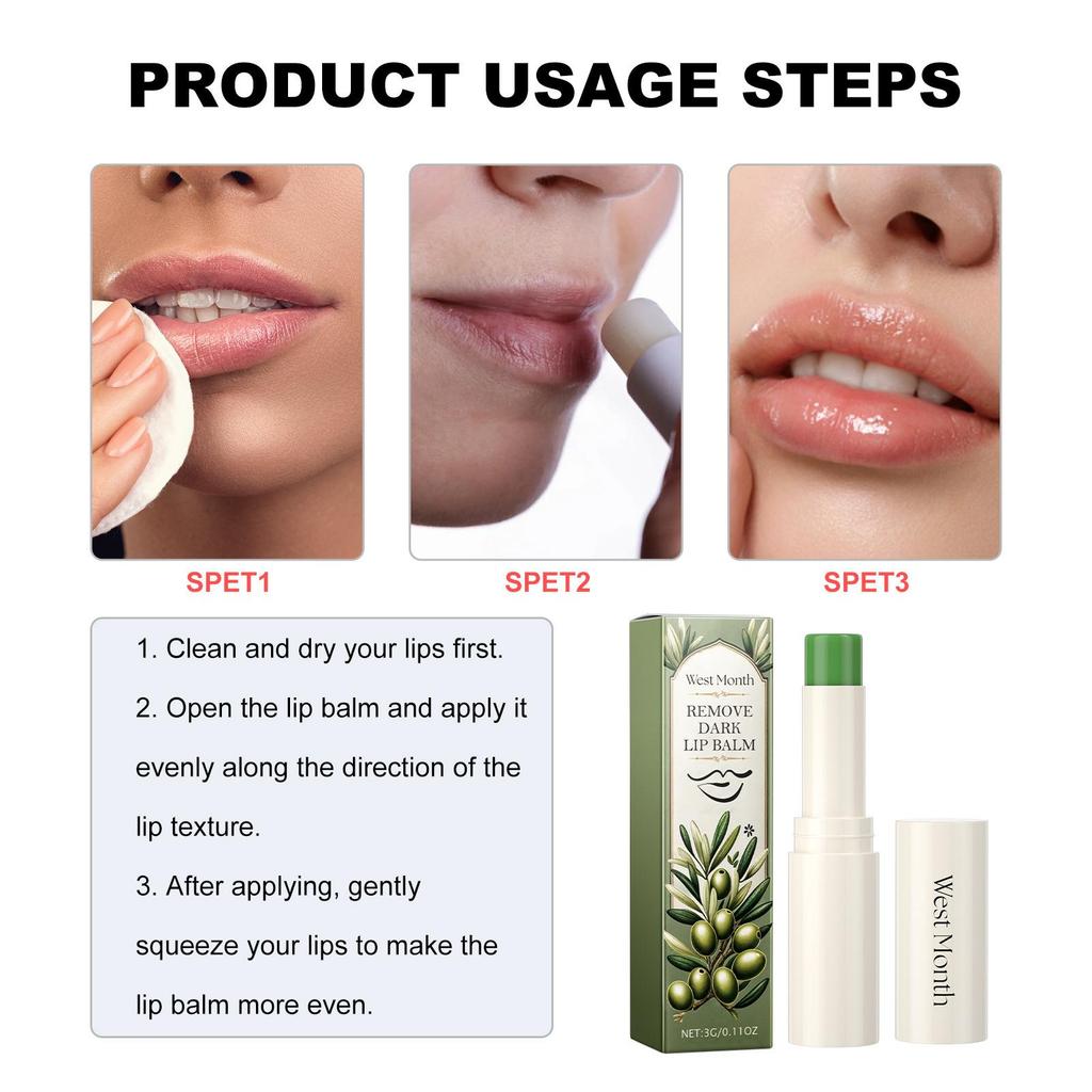 West Month Dark Spot Correcting Lip Balm Moisturizing & Hydrating Reduces Lip Lines Relieves Dryness Plumps & Softens For Lips 3g