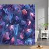 1pc Cosmic Crystals Shower Curtain - Blue, Purple, Pink Gemstones Nebula Design, Ethereal Floating Minerals, Polyester